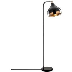 OZAIA Lampadaire En Métal à Abat-jour Orientable YILDO - H. 120 Cm - Noir Et Cuivré - Noir -Lampadaire Soldes 2022 55884449 2