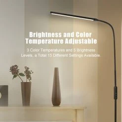 Randaco 12W LED Lampada Da Pavimento A Collo Di Cigno Con Telecomando, Dimmerabile 3 Temperature Di Colore Orientabile Lampada A Stelo Con Modalità Notte Per Soggiorno Camera Da Letto Lettura -Lampadaire Soldes 2022 56393729 4