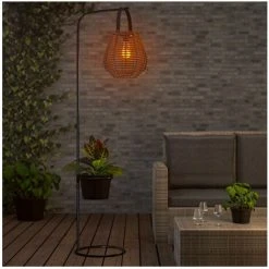 Atmosphera - Pied De Lampe Lampadaire Avec Porte Plante Pour Extérieur En Métal Noir H160 Cm - Noir -Lampadaire Soldes 2022 56548687 3