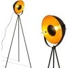 OSASY Lampadaire Trépied Vintage - Style Projecteur De Cinéma - Abat-jour Métal Noir Mat & Or - Douille E27 - 60 W Max. - Hauteur : 148 Cm -Lampadaire Soldes 2022 57334237 1