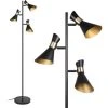 OSASY Lampadaire Design Métal 3 Spots Noir-doré Vintage Retro Spots Orientables Pivotables -Lampadaire Soldes 2022 57334240 1