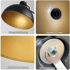 OSASY Lampadaire Arc, Lampe à Pied Design Rétro, Abat-jour Réglable, 1x E27 Max. 60 Watt, Métal, En Noir-doré,Lampadaires Pour Le Salon, Les Salons,la Lecture -Lampadaire Soldes 2022 57334243 3
