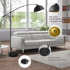 OSASY Lampadaire En Métal Pour Salon & Salle à Manger - Noir, Doré, Hauteur Réglable -Lampadaire Soldes 2022 57334244 5