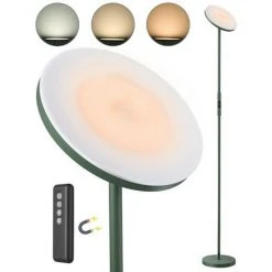 Anten Lampadaire LED 30W Matcha Vert à Intensité Variable, Lampadaire Avec Télécommande Dimmable 3000K/4000K/5000K Pour Salon, Chambre, Breau - Bouton Tactile Fonction Mémoire Lampe Sur Pied