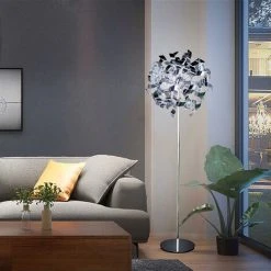 AUTRE Lampadaire Sur Pied Design En Métal Chromé Compatible LED 4 X E14 Avec Interrupteur