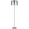 AUTRE Lampadaire Sur Pied Design En Métal Chromé Abat-jour Gris Compatible LED E27 Avec Interrupteur