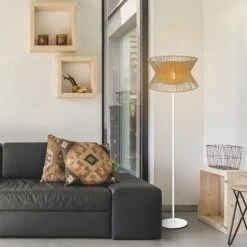 AUTRE Lampadaire Déco Sur Pied En Métal Et Corde Compatible LED E27 Avec Interrupteur -Lampadaire Soldes 2022 57763104 3