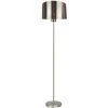 AUTRE Lampadaire Sur Pied Design En Métal Chromé Abat-jour Finition Laiton E27 Avec Interrupteur Compatible LED