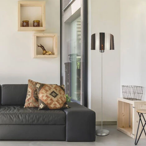 AUTRE Lampadaire Sur Pied Design En Métal Chromé Abat-jour Finition Laiton E27 Avec Interrupteur Compatible LED 5 AUTRE Lampadaire Sur Pied Design En Métal Chromé Abat-jour Finition Laiton E27 Avec Interrupteur Compatible LED – Image 3