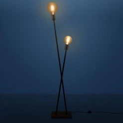 Paco Home Lampadaire Lampe De Bureau Lampe LED Salon Vintage Rétro Design Industriel E27  Lampadaire Bambou,  Sans Source -Lampadaire Soldes 2022 57792559 3