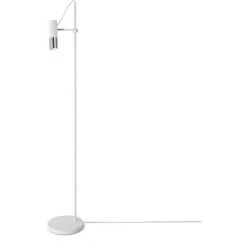 Paco Home Lampadaire Salon Réglable Hauteur GU10 Lampe Lecture Orientable Vintage Lampadaire, Blanc-Métal Brossé