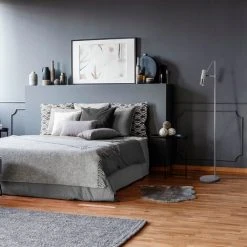 Paco Home Lampadaire Salon Réglable Hauteur GU10 Lampe Lecture Orientable Vintage   Lampadaire,  Blanc-Métal Brossé -Lampadaire Soldes 2022 57792565 4