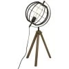 Atmosphera - Lampe Trépied En Métal Et Bois De Paulownia H 68 Cm - Noir