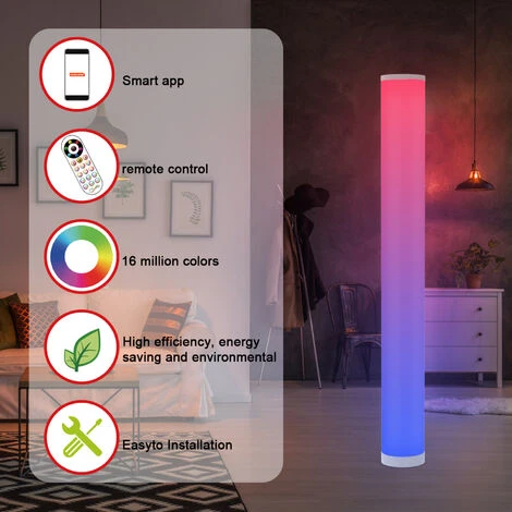 BLEOSAN 2pcs Lampadaire Sur Pied RGB - Lampe Salon LED APP Contrôle Télécommande Musique Synchronisation 104cm Lampe Créatif 4 BLEOSAN 2pcs Lampadaire Sur Pied RGB - Lampe Salon LED APP Contrôle Télécommande Musique Synchronisation 104cm Lampe Créatif – Image 2