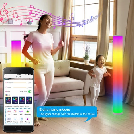 BLEOSAN 2pcs Lampadaire Sur Pied RGB - Lampe Salon LED APP Contrôle Télécommande Musique Synchronisation 104cm Lampe Créatif 7 BLEOSAN 2pcs Lampadaire Sur Pied RGB - Lampe Salon LED APP Contrôle Télécommande Musique Synchronisation 104cm Lampe Créatif – Image 5