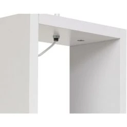 COTECOSY Lampadaire Combiné 3 étagères Toki Tissu Motif Circulaire Ecru Et Méral Blanc - Beige -Lampadaire Soldes 2022 59104346 4