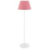 COTECOSY Lampadaire Pied Fin Wakumi 143cm Tissu Rose Et Métal Blanc - Rose