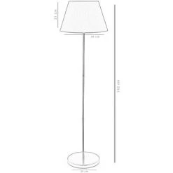 COTECOSY Lampadaire Pied Fin Wakumi 143cm Tissu Rose Et Métal Blanc - Rose -Lampadaire Soldes 2022 59104864 3
