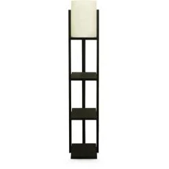 COTECOSY Lampadaire Combiné 3 étagères Ulkoda 135cm Noir Et Blanc Crème - Crème