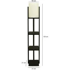 COTECOSY Lampadaire Combiné 3 étagères Ulkoda 135cm Noir Et Blanc Crème - Crème -Lampadaire Soldes 2022 59104947 3