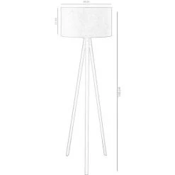 COTECOSY Lampadaire Tympanum Trépied Bois Marron Et Gris - Gris -Lampadaire Soldes 2022 59105393 3