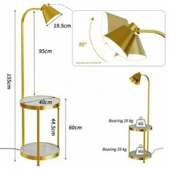 UNHO Lampadaire Sur Pied Salon Chambre Table D'Appoint USB Lampe De Lecture Avec Abat-jour - 155 X 40 Cm -Lampadaire Soldes 2022 59131763 4