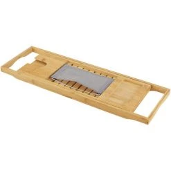 Plateau De Baignoire Orivesi Avec Porte-livre Et Porte-verre En Bambou [en.casa] -Lampadaire Soldes 2022 59197180 2