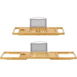 Plateau De Baignoire Orivesi Avec Porte-livre Et Porte-verre En Bambou [en.casa] -Lampadaire Soldes 2022 59197180 5