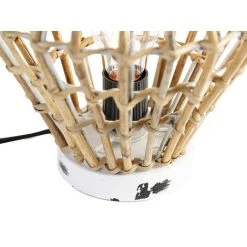 QAZQA Diamondcanna - Lampe De Table Rustique - 1 Lumière - Ø 26 Cm - Naturel - Rustique - Éclairage Intérieur - Salon I Chambre I Cuisine I Salle à Manger - Naturel -Lampadaire Soldes 2022 59452694 4