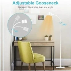 IRISFR Lampadaire LED Dimmable, Lampe De Lecture 12W 800LM Lampadaire De Salon,Chambre à Coucher,Col De Cygne Flexible,3000K - 6000K|3 Températures De Couleur,Commande Tactile,Protection Des Yeux,Blanc,Lilaris -Lampadaire Soldes 2022 59804217 3