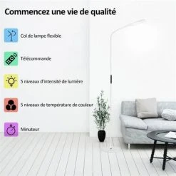 Lampadaire LED NACATIN U19A,Lampe Sur Pied Avec Luminosité Réglable,col De Cygne 360 °rotatif -Lampadaire Soldes 2022 60100031 3