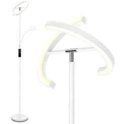 FIMEI Lampadaire Salon LED Dimmable 30W Avec Liseuse Lampadaire Réglable Sur Pied Salon Avec Télécommande Avec Luminosité Réglable 4 Couleur 3000K à 6000K Blanc