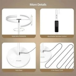 FIMEI Lampadaire Salon LED Dimmable 30W Avec Liseuse Lampadaire Réglable Sur Pied Salon Avec Télécommande Avec Luminosité Réglable 4 Couleur 3000K à 6000K Blanc -Lampadaire Soldes 2022 60100336 4