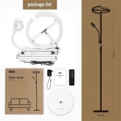 FIMEI Lampadaire Salon LED Dimmable 30W Avec Liseuse Lampadaire Réglable Sur Pied Salon Avec Télécommande Avec Luminosité Réglable 4 Couleur 3000K à 6000K Blanc -Lampadaire Soldes 2022 60100336 5