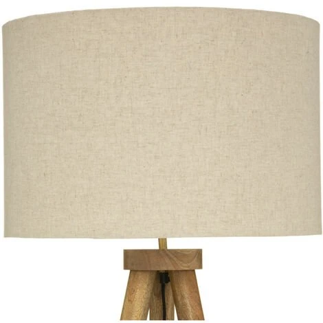Atmosphera - Lampadaire Trépied En Bois De Manguier Et Abat-jour Beige Lin H 150 Cm - Beige 5 Atmosphera - Lampadaire Trépied En Bois De Manguier Et Abat-jour Beige Lin H 150 Cm - Beige – Image 3