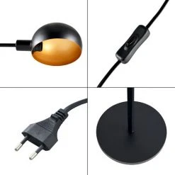 Lampadaire Bolton E14 Hauteur 160 Cm Noir [lux.pro] -Lampadaire Soldes 2022 60790204 5