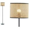 OZAIA Lampadaire Cannage Style Ethnique NEIROBI - Fer Et Rotin - H.145 Cm - Noir Et Naturel - Noir, Naturel Clair -Lampadaire Soldes 2022 61519198 1