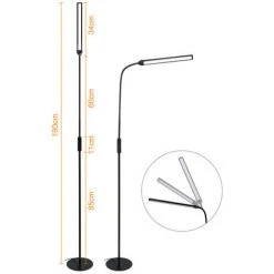 TolleTour 9W Lampadaire Lampadaire LED Cou Flexible Uplighter Salon Bureau Dimmable - Le Noir -Lampadaire Soldes 2022 63764348 2