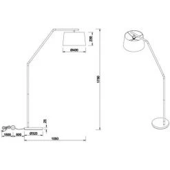 TRIO Lampadaire Design Tracy - Noir -Lampadaire Soldes 2022 63789038 5