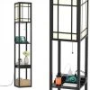 RELAX4LIFE Lampadaire Salon Sur Pied Avec 1 Tiroir, 2 Ports De USB Et 1 Prise Femelle 120V, Lampadaire Étagère USB 160cm à 3 Étagères, Lumière Décoration Pour Chambre Bureau Hôtel(Modèle 1, Motif 1) -Lampadaire Soldes 2022 64130140 1