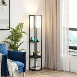 RELAX4LIFE Lampadaire Salon Sur Pied Avec 1 Tiroir, 2 Ports De USB Et 1 Prise Femelle 120V, Lampadaire Étagère USB 160cm à 3 Étagères, Lumière Décoration Pour Chambre Bureau Hôtel(Modèle 1, Motif 1) -Lampadaire Soldes 2022 64130140 5