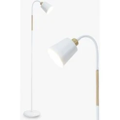 HAZEL Lampadaire Sur Pied Blanc Anten VILI | Pivotant Douille E27 Max. 60W | Lampe De Canapé Moderne En Métal Avec Hauteur 159cm | Pour Salon Canapé Chambre à Coucher, Rétro En Métal（sans Ampoules） [Classe énergétique A+]