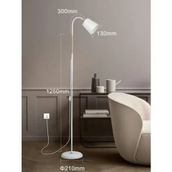 HAZEL Lampadaire Sur Pied Blanc Anten VILI | Pivotant Douille E27 Max. 60W | Lampe De Canapé Moderne En Métal Avec Hauteur 159cm | Pour Salon Canapé Chambre à Coucher, Rétro En Métal（sans Ampoules） [Classe énergétique A+] -Lampadaire Soldes 2022 64196159 4