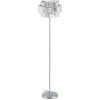 Relaxdays Lampadaire Avec Abat-jour Effet Cristal, Pied Arrondi, E27, Luminaire Moderne, 150x34 Cm, Transparent/argenté