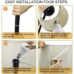 YIENJAOY E27 Lampadaire Chambre Abat-jour Avec Liseuse De Lecture, Lampe Sur Pied Salon Moderne En Métal Noir, Design Classique Pour Chambre à Coucher, Hauteur De 176 Cm - Ampoules 9W+5W Fournies -Lampadaire Soldes 2022 65809550 4