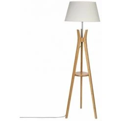 Lampadaire Trépied Avec Tablette Lerka - Atmosphera - Blanc,naturel
