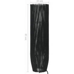 LES TENDANCES Lampadaire Sur Pied Osier Noir 61 Cm E27 -Lampadaire Soldes 2022 66909284 5