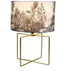 OSTARIA Lampe Pied Métal Doré Abat-jour Gravure - Gris -Lampadaire Soldes 2022 67395197 4