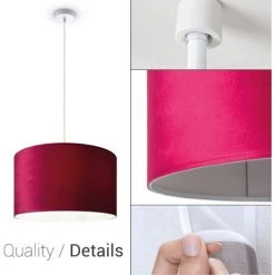 Paco Home Suspension Lampadaire Trépied Salon Abat-Jour Velours Monochrome E27  Lampe à Suspension - Blanc,  Gris Blanc (Ø45,5 Cm) -Lampadaire Soldes 2022 67463760 5