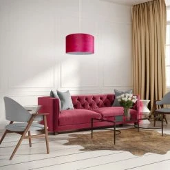 Paco Home Suspension Lampadaire Trépied Salon Abat-Jour Velours Monochrome E27  Lampe à Suspension - Blanc,  Rose Blanc (Ø45.5 Cm) -Lampadaire Soldes 2022 67464145 3